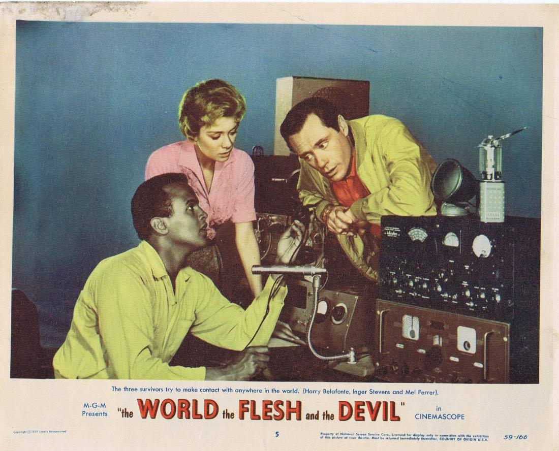 THE WORLD THE FLESH AND THE DEVIL Vintage Lobby Card 5 Harry Belafonte Inger Stevens Mel Ferrer