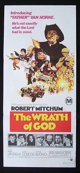 THE WRATH OF GOD Original Daybill Movie Poster Ruth Hussey Robert Mitchum Rita Hayworth