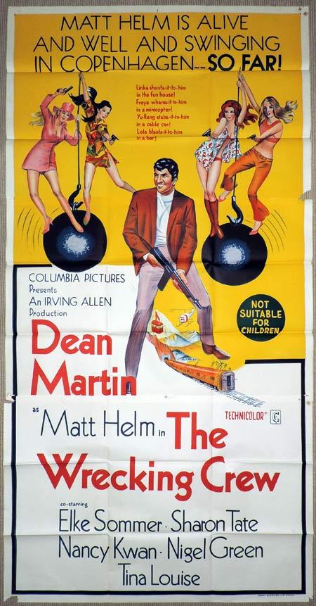 THE WRECKING CREW Original 3 Sheet Movie Poster Dean Martin as Matt Helm