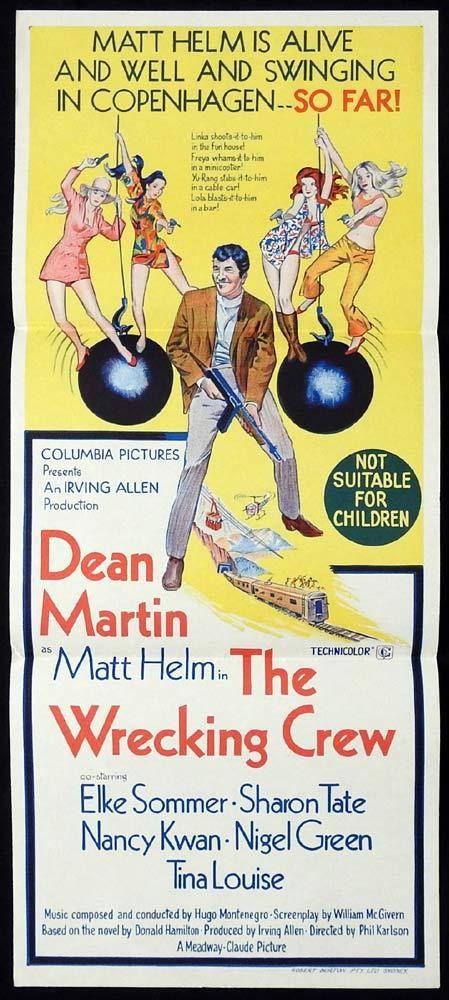THE WRECKING CREW Original Daybill Movie Poster Dean Martin Matt Helm