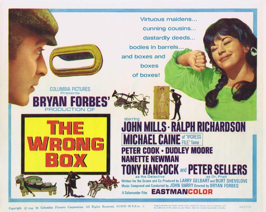 THE WRONG BOX Title Lobby Card John Mills Michael Caine Ralph Richardson