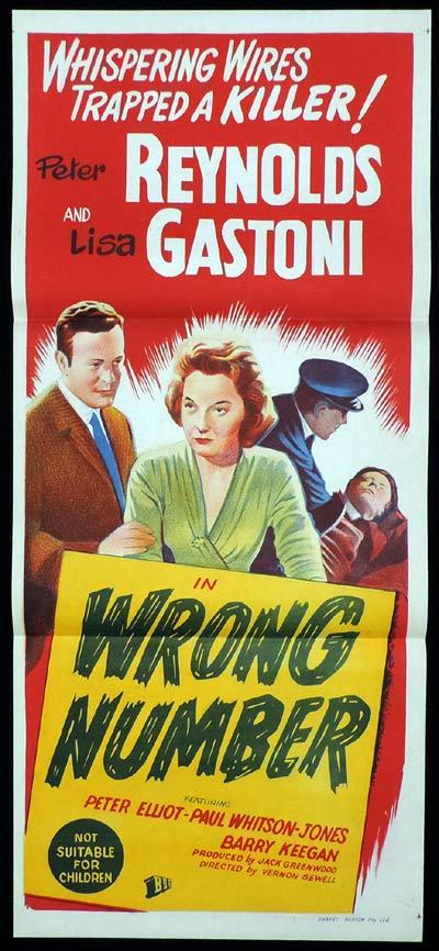 WRONG NUMBER Daybill Movie poster Film Noir Crime