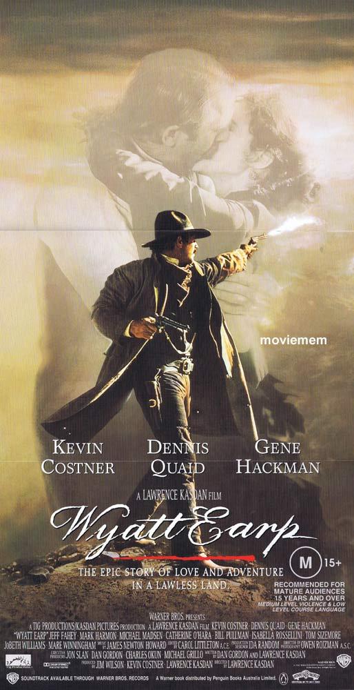 WYATT EARP Kevin Costner GREAT ART Original daybill Movie poster