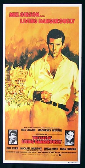 THE YEAR OF LIVING DANGEROUSLY Mel Gibson daybill movie poster