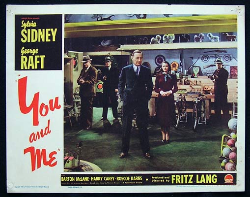 YOU AND ME Lobby card 1 George Raft Fritz Lang Sylvia Sidney