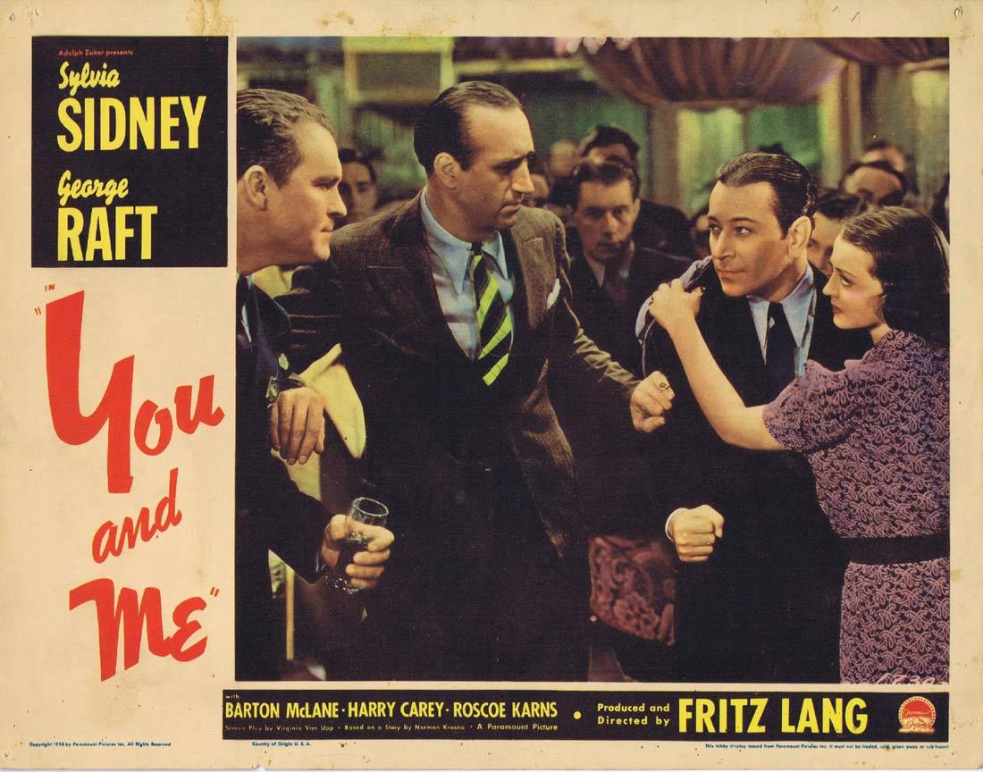 YOU AND ME Lobby card 8 George Raft Fritz Lang Sylvia Sidney