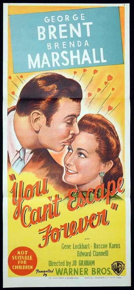 YOU CAN’T ESCAPE FOREVER Daybill Movie Poster Brenda Marshall George Brent 40sr