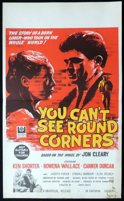 YOU CAN’T SEE ROUND CORNERS Original Window Card Movie poster Ken Shorter