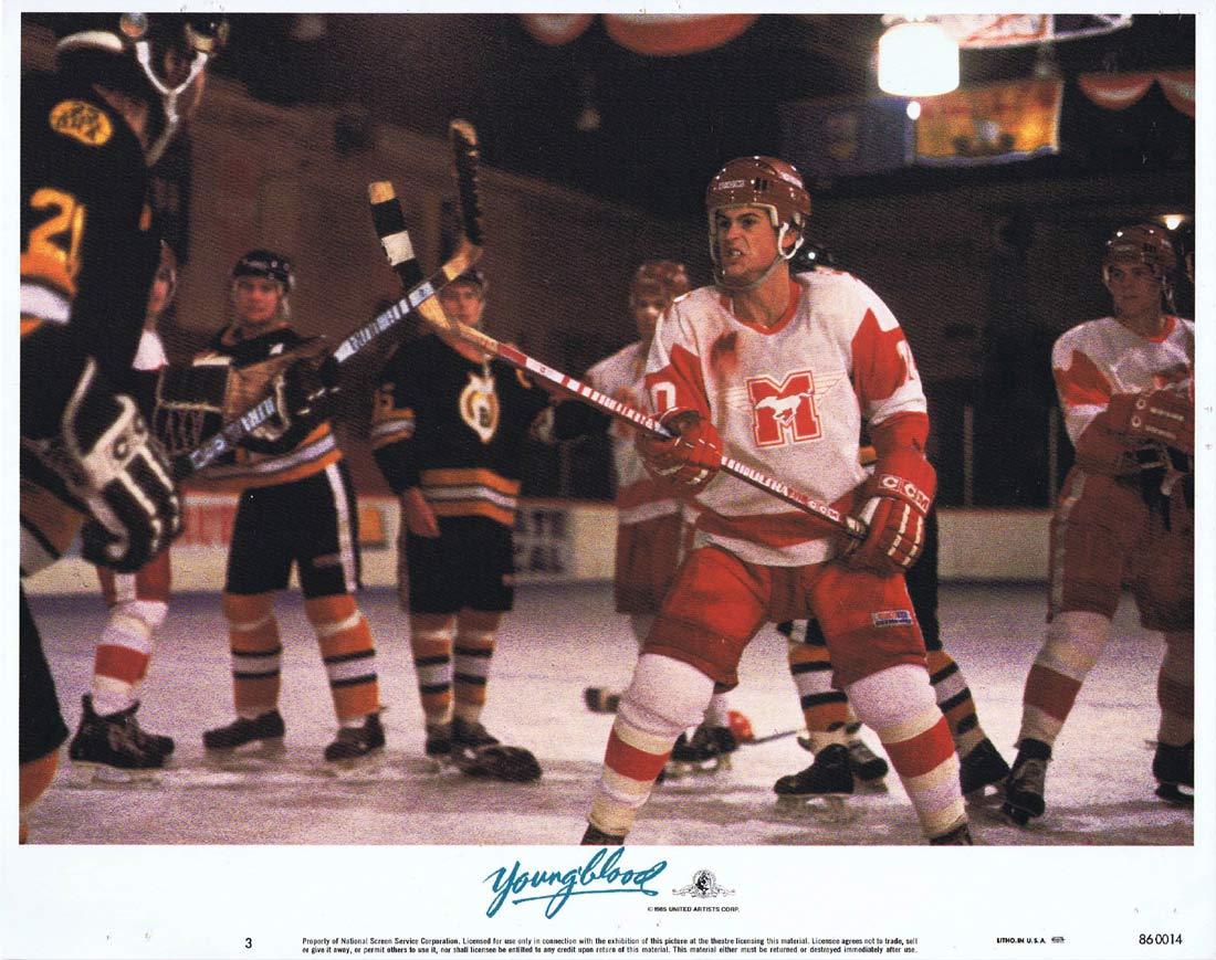 YOUNGBLOOD Original Lobby Card 3 ROB LOWE Patrick Swayze Ice Hockey