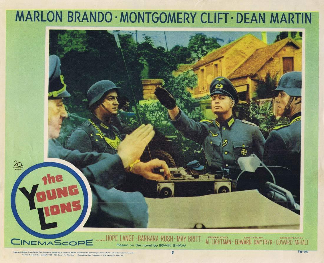 THE YOUNG LIONS Original Lobby Card 5 Marlon Brando Montgomery Clift Dean Martin