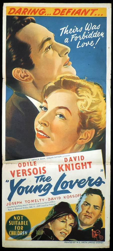 YOUNG LOVERS aka WHITE FIRE Daybill Movie Poster Odile Versois David Knight