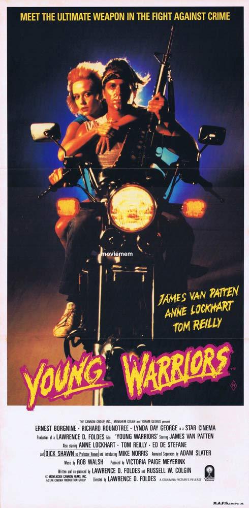 THE YOUNG WARRIORS Original Daybill Movie Poster James Van Patten Motorcycle