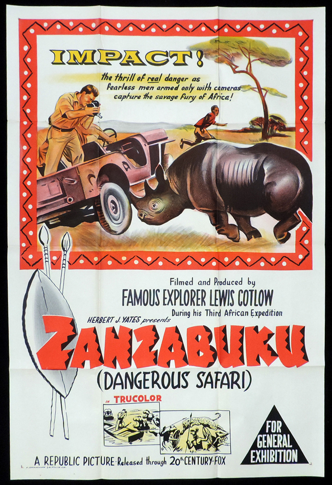 ZANZABUKU One Sheet Movie Poster DANGEROUS SAFARI Documentary