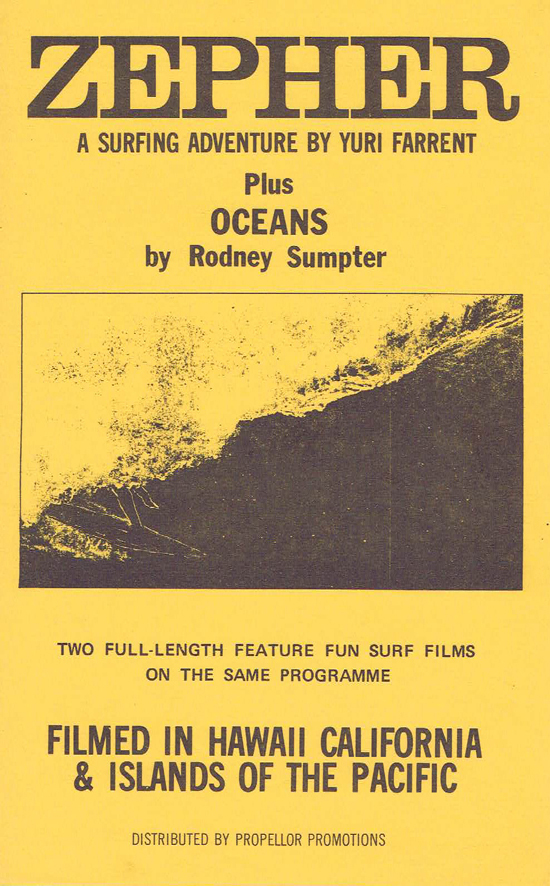 ZEPHYR Plus OCEANS Movie Flyer Surfing Film Rod Sumpter