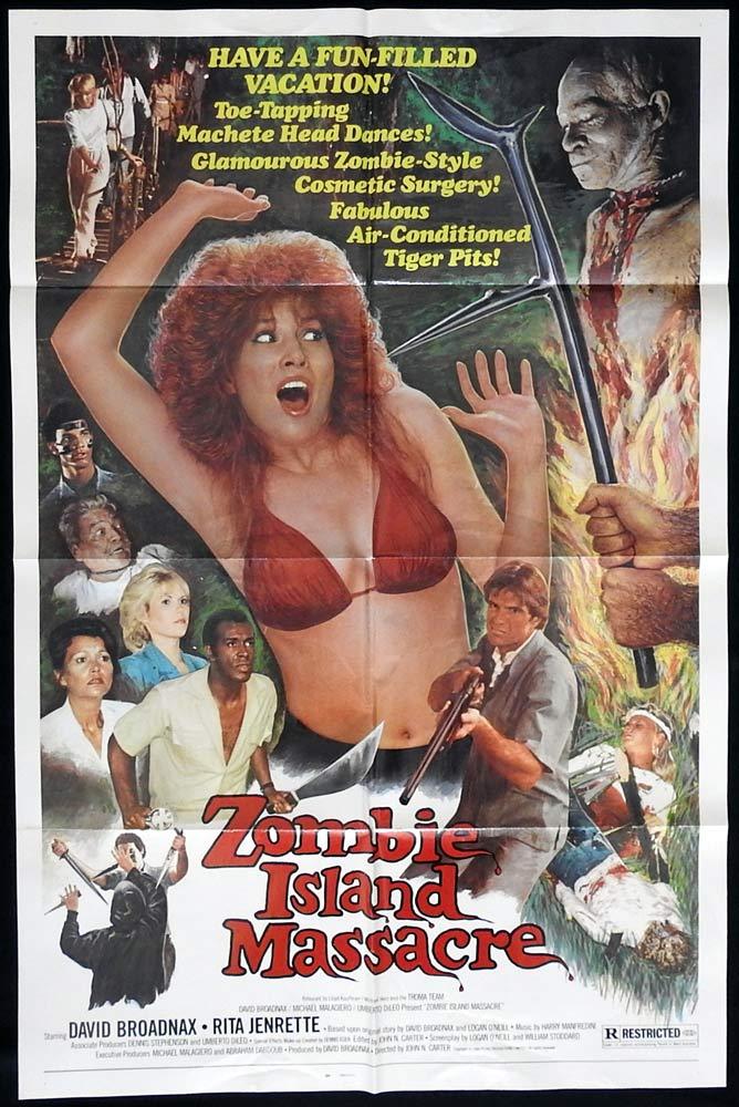 ZOMBIE ISLAND MASSACRE Original One sheet Movie poster David Broadnax Horror