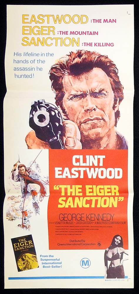 THE EIGER SANCTION Original Daybill Movie Poster Clint Eastwood George Kennedy