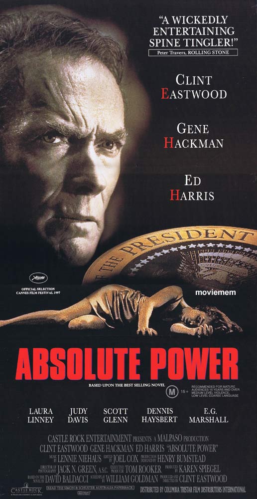 ABSOLUTE POWER Daybill Movie poster Clint Eastwood Gene Hackman