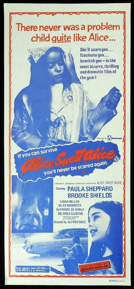 ALICE SWEET ALICE Original Daybill Movie Poster Brooke Shields Horror