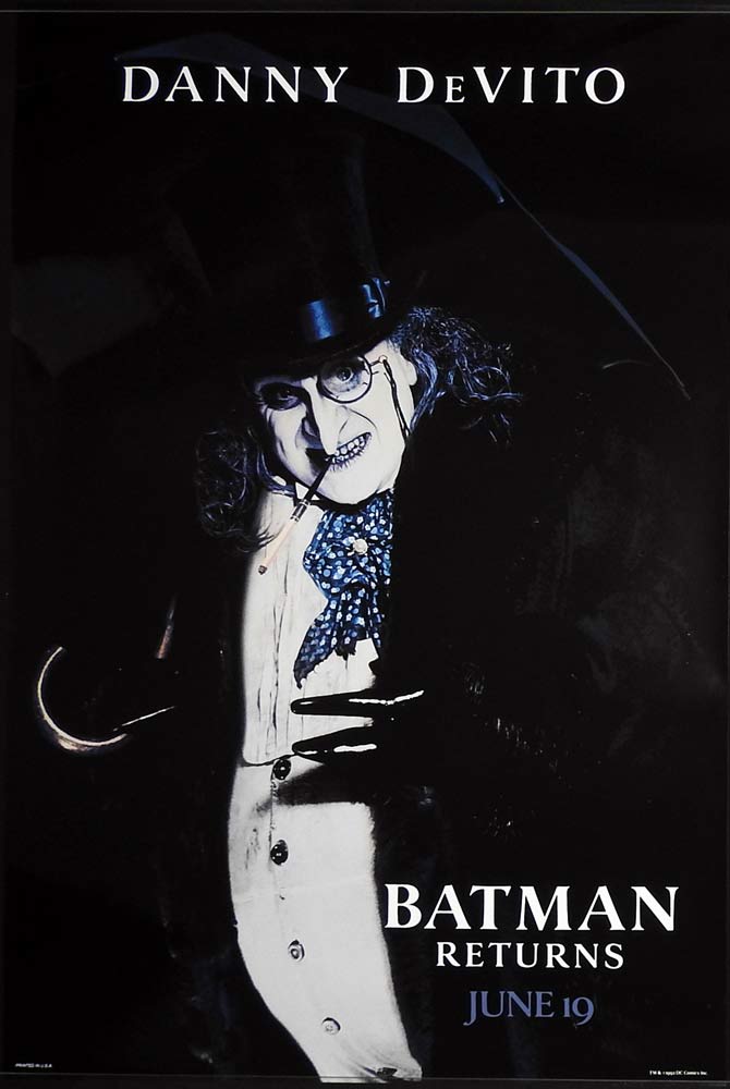 BATMAN RETURNS Original US Advance One sheet Movie poster Danny DeVito
