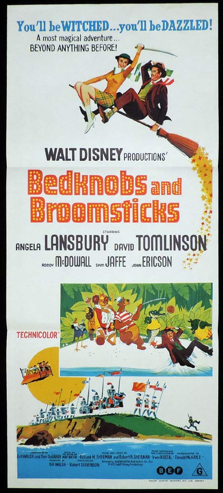 BEDKNOBS AND BROOMSTICKS Original Daybill Movie Poster Angela Lansbury David Tomlinson