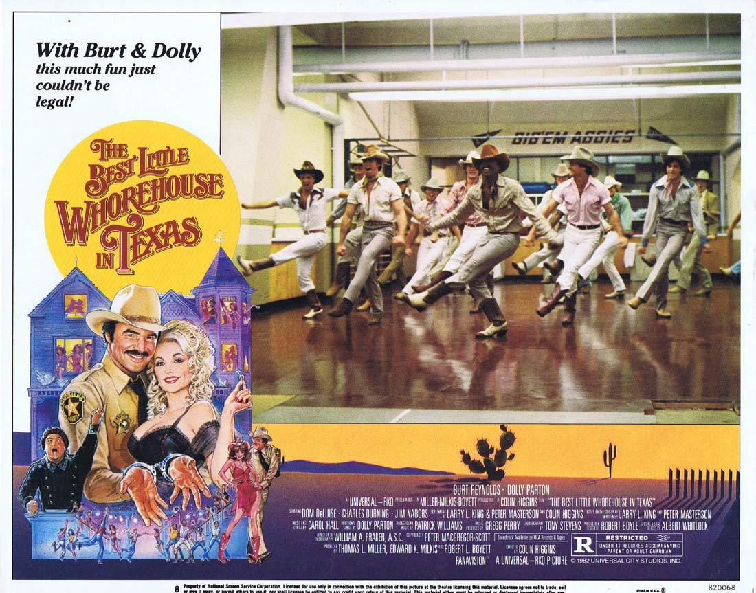 THE BEST LITTLE WHOREHOUSE IN TEXAS Original Lobby Card 8 Burt Reynolds Dolly Parton