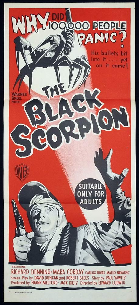 THE BLACK SCORPION Daybill Movie poster Richard Denning Sci FI