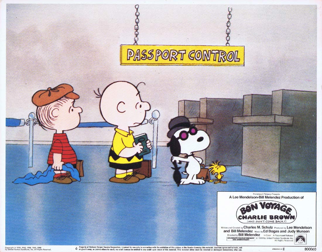 BON VOYAGE CHARLIE BROWN Original Lobby Card 6 Peanuts Charles Schulz