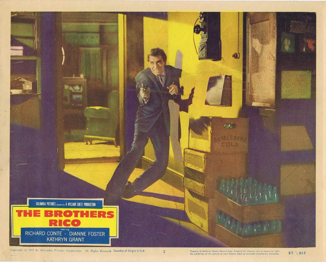 THE BROTHERS RICO Original Lobby Card 2 Richard Conte Dianne Foster Kathryn Grant
