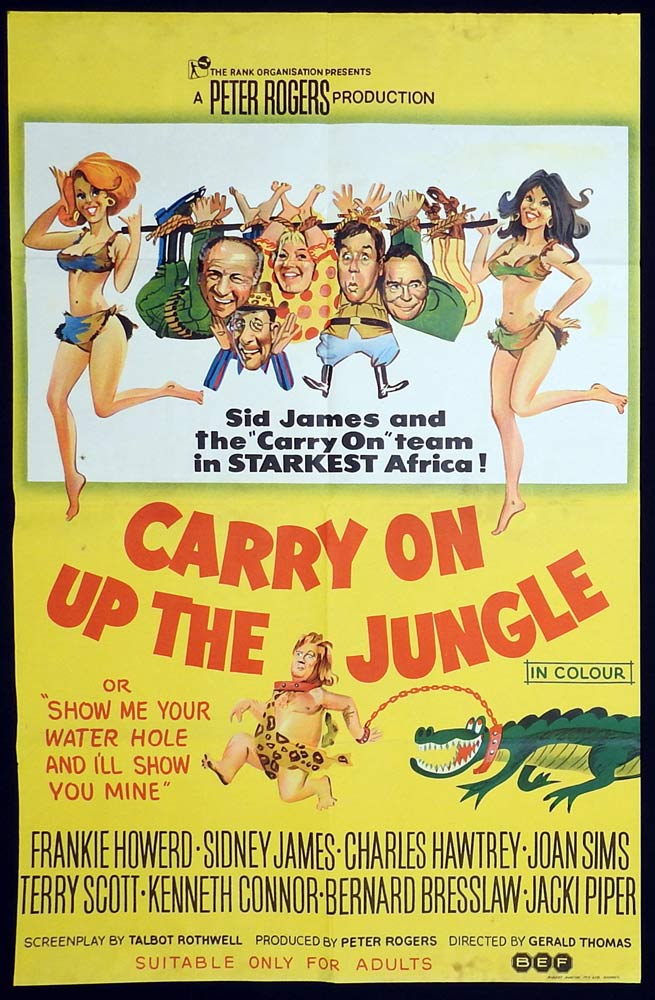 CARRY ON UP THE JUNGLE Original One sheet Movie Poster Sidney James Kenneth Williams