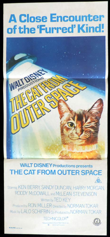 THE CAT FROM OUTER SPACE Original Daybill Movie Poster Ken Berry Sandy Duncan