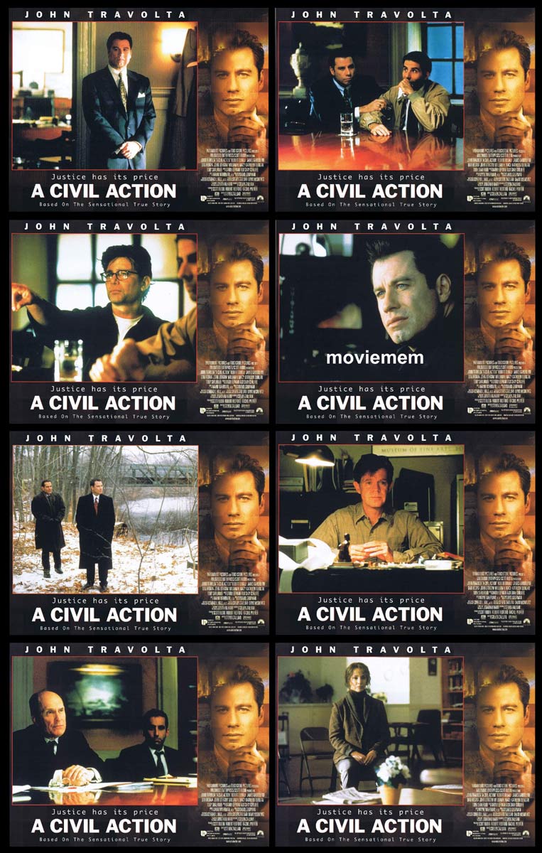 A CIVIL ACTION Original Lobby Card Set  John Travolta Robert Duvall Tony Shalhoub