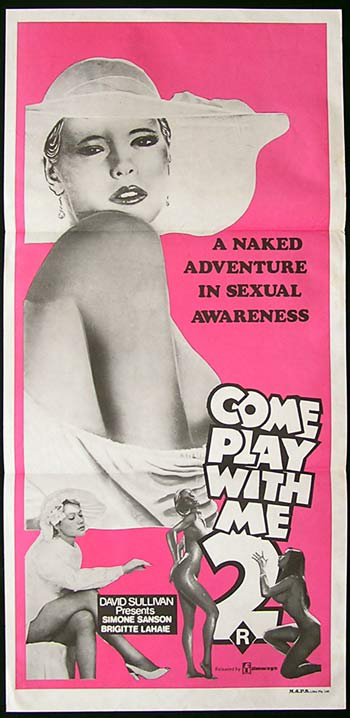 COME PLAY WITH ME 2 Original Daybill Movie Poster Karine Gambier Sexploitation