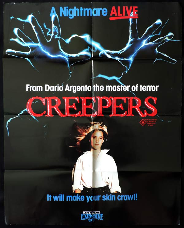 CREEPERS aka Phenomena Original VIDEO One sheet Movie Poster Dario Argento