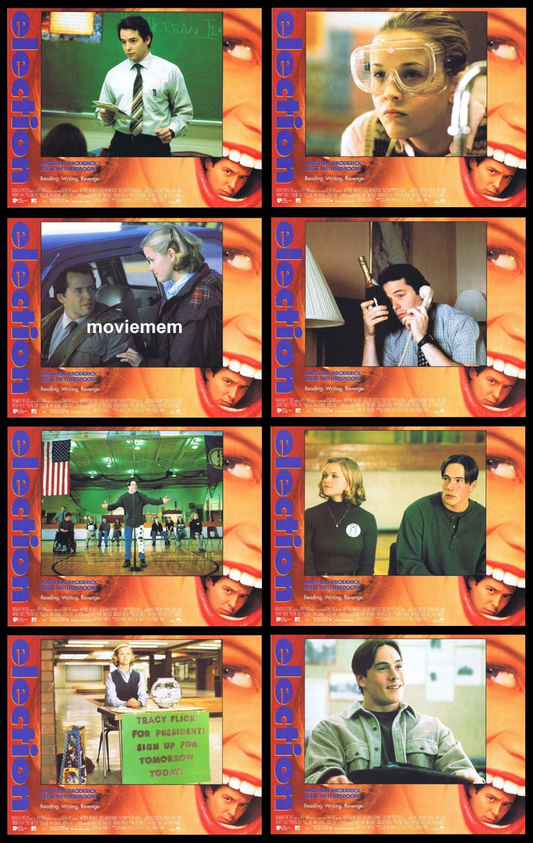 ELECTION Original Lobby Card Set Matthew Broderick Reese Witherspoon