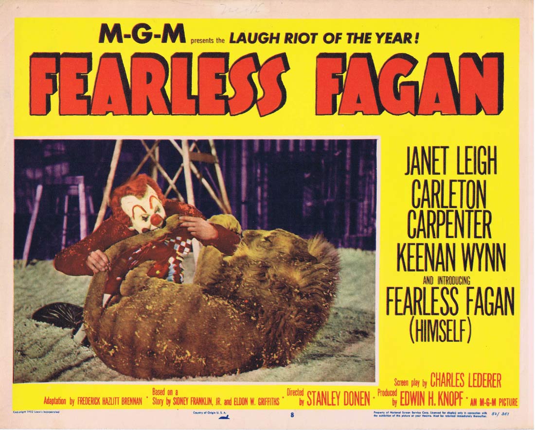 FEARLESS FAGAN Original Lobby Card 8 Janet Leigh Carleton Carpenter