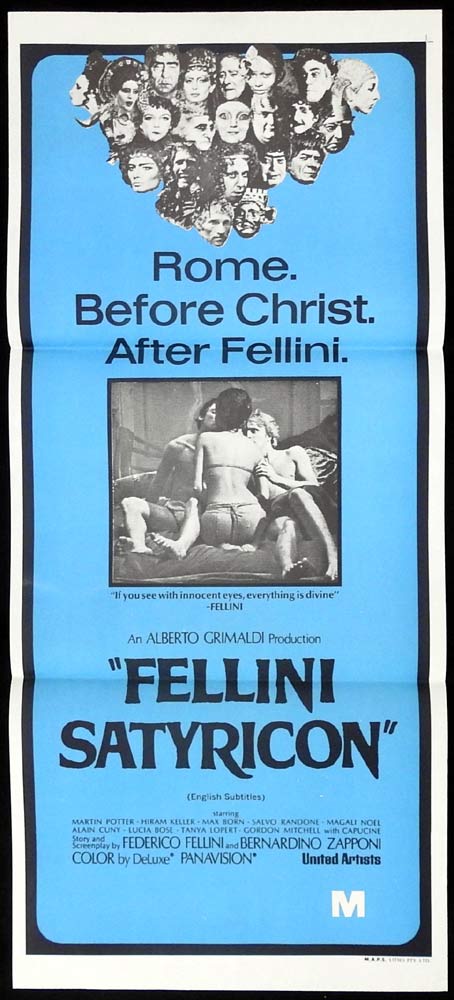 FELLINI SATYRICON Original Daybill Movie Poster Federico Fellini Martin Potter