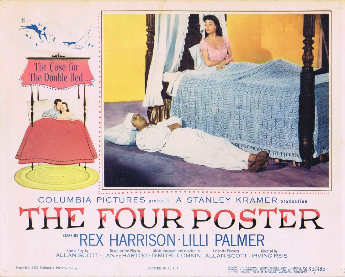 THE FOUR POSTER Original Lobby Card Rex Harrison Lilli Palmer