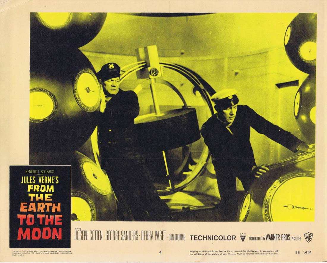 FROM THE EARTH TO THE MOON Original Lobby Card 4 Joseph Cotten George Sanders Sci Fi