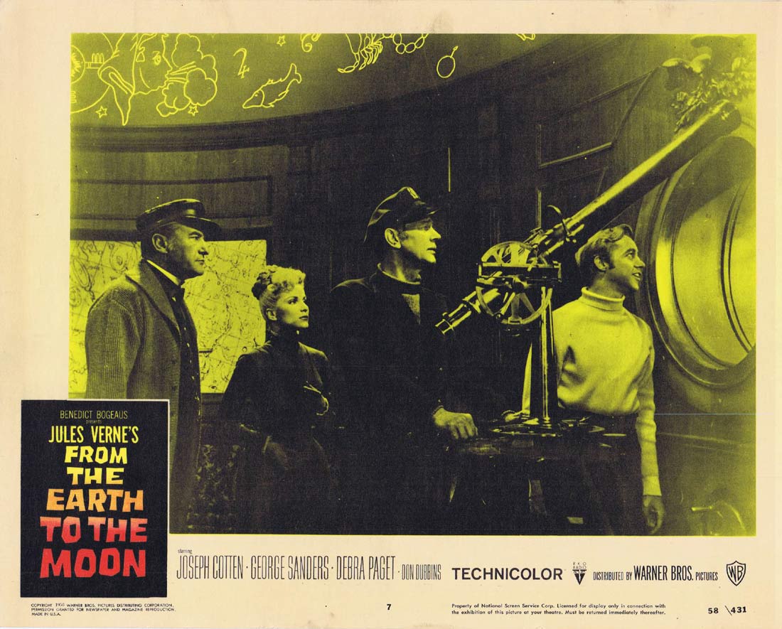 FROM THE EARTH TO THE MOON Original Lobby Card 7 Joseph Cotten George Sanders Sci Fi