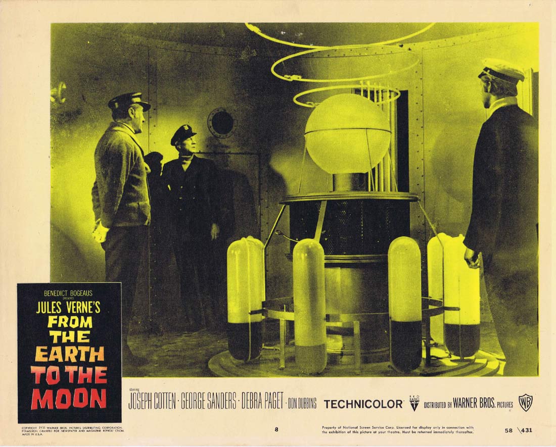 FROM THE EARTH TO THE MOON Original Lobby Card 8 Joseph Cotten George Sanders Sci Fi