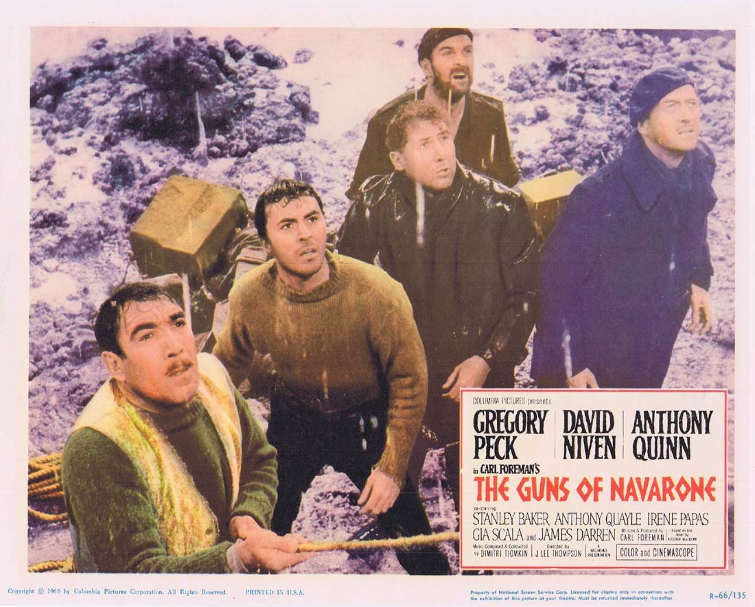 GUNS OF NAVARONE 1966r Original Lobby Card 3 Gregory Peck