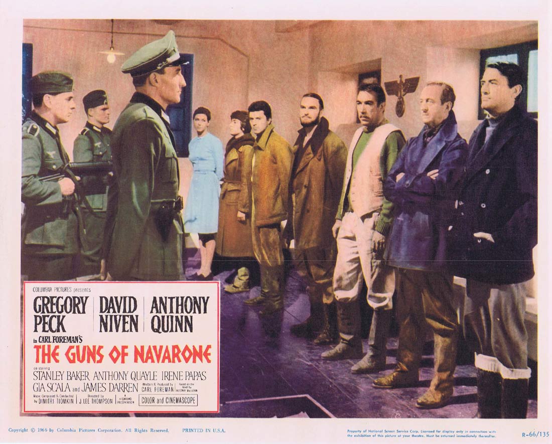 GUNS OF NAVARONE 1966r Original Lobby Card 4 Gregory Peck