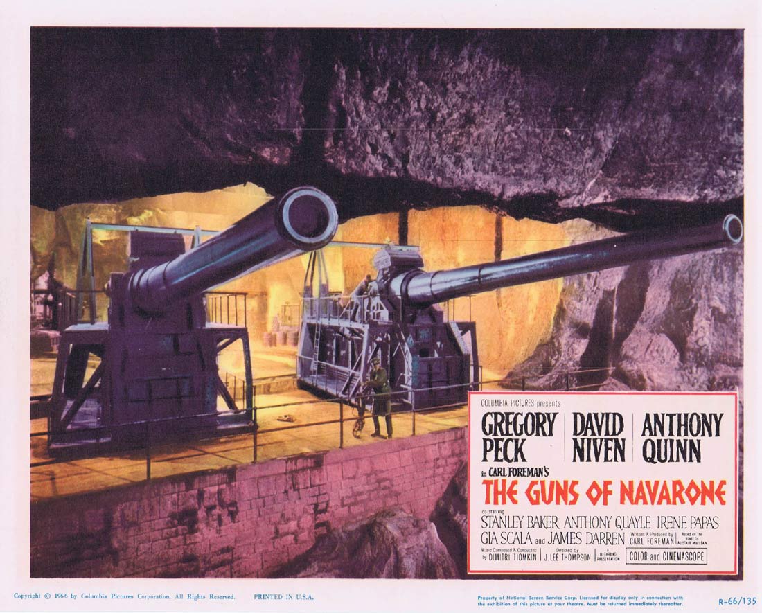GUNS OF NAVARONE 1966r Original Lobby Card 5 Gregory Peck
