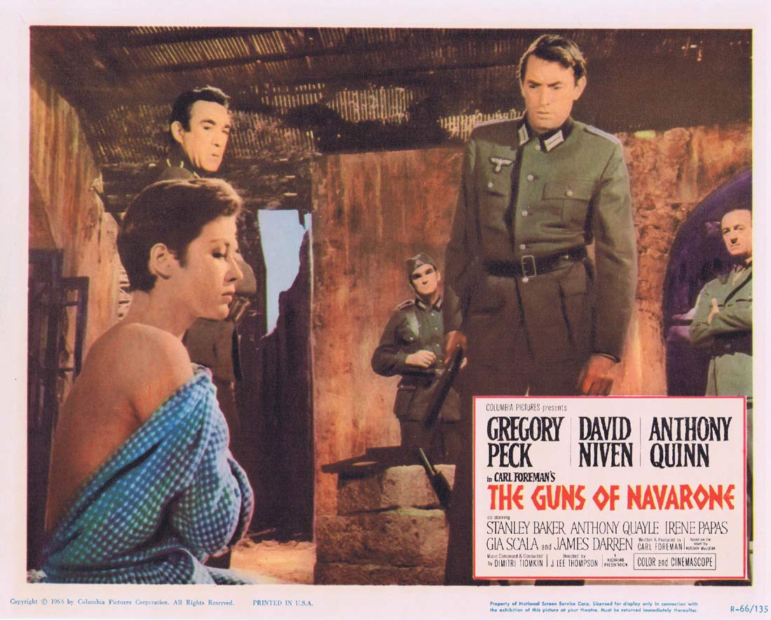 GUNS OF NAVARONE 1966r Original Lobby Card 6 Gregory Peck