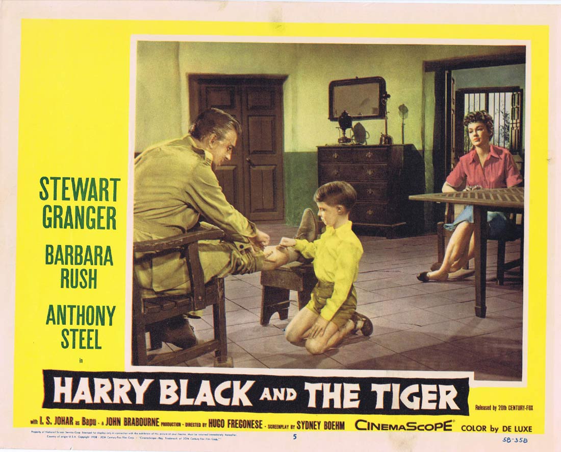 HARRY BLACK AND THE TIGER Original Lobby Card 5 Stewart Granger Barbara Rush