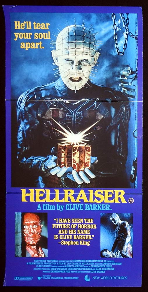 HELLRAISER Daybill Movie poster Andrew Robinson Clive Barker