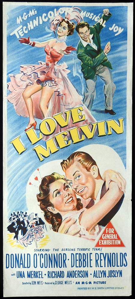 I LOVE MELVIN Original daybill Movie Poster Donald O’Connor Debbie Reynolds