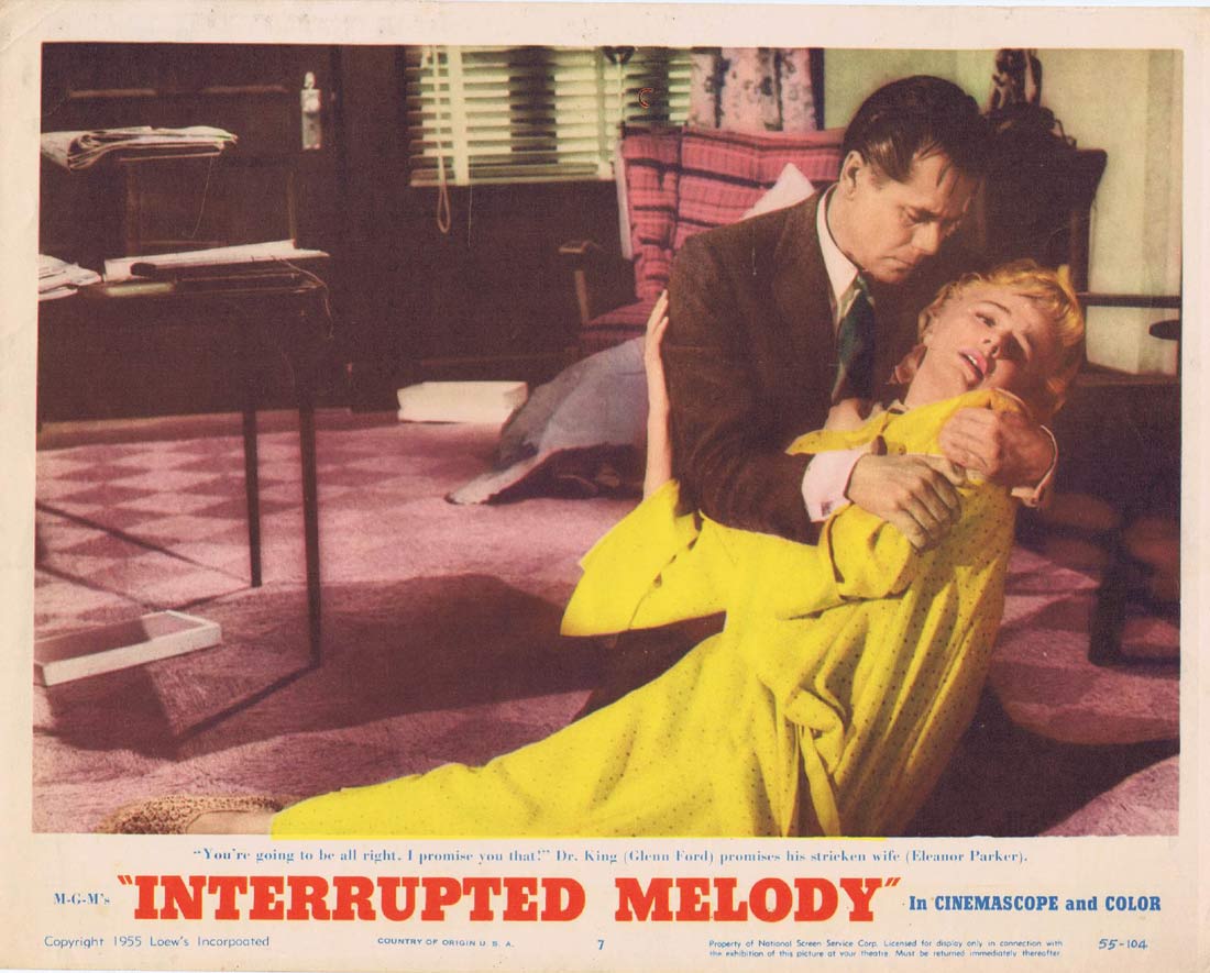 INTERRUPTED MELODY Original Lobby Card 7 Glenn Ford Eleanor Parker Roger Moore