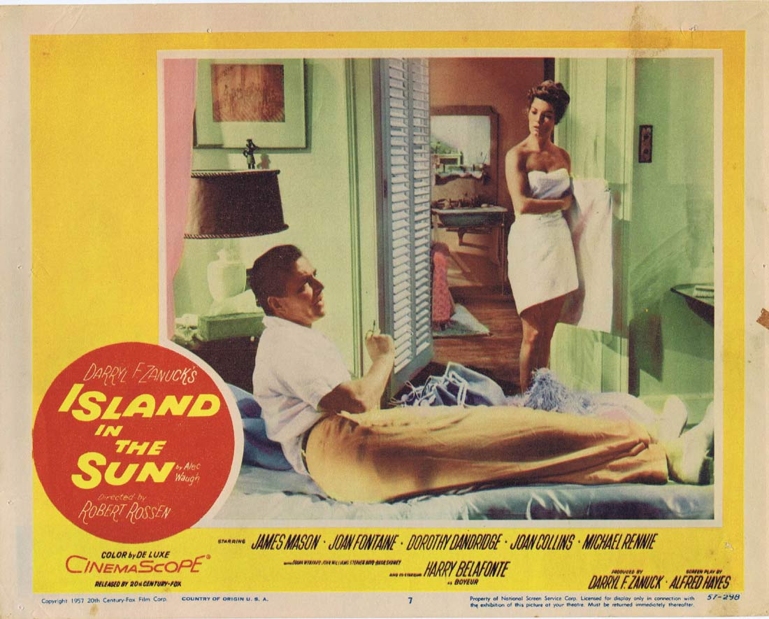 Moviemem　Movie　James　THE　IN　Joan　Original　Lobby　Original　Card　SUN　Fontaine　Posters　ISLAND　Mason