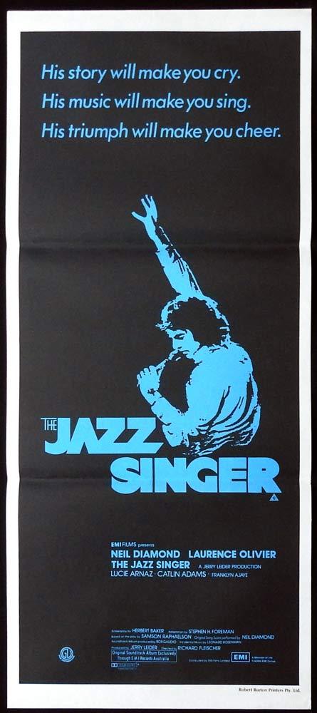 THE JAZZ SINGER Original Daybill Movie Poster Neil Diamond Laurence Olivier